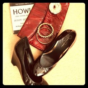 Jessica Simpson Wedge in Black Patent Leather